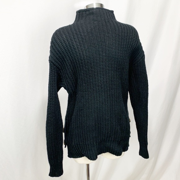 Madewell Mock Neck Side-Button Pullover Wool Blend Sweater Small - Picture 5 of 11